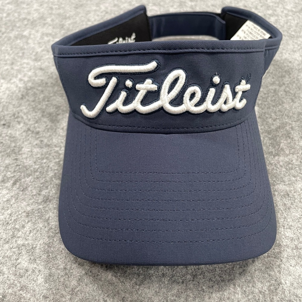 Titleist Unisex Golf Visor Adjustable Navy Blue Embroidered Pro V1 USA Flag